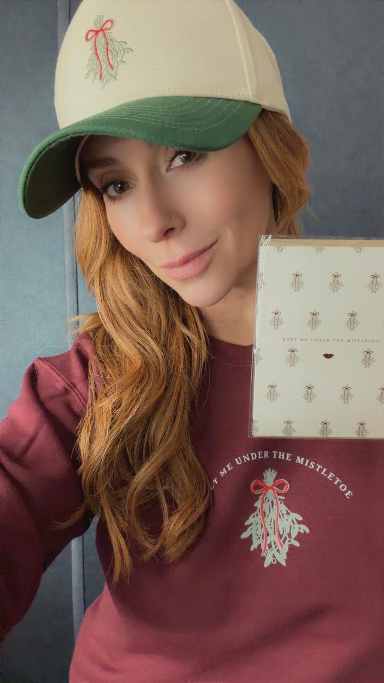 MISTLETOE ♡ holiday junkie x burgundy sweatshirt