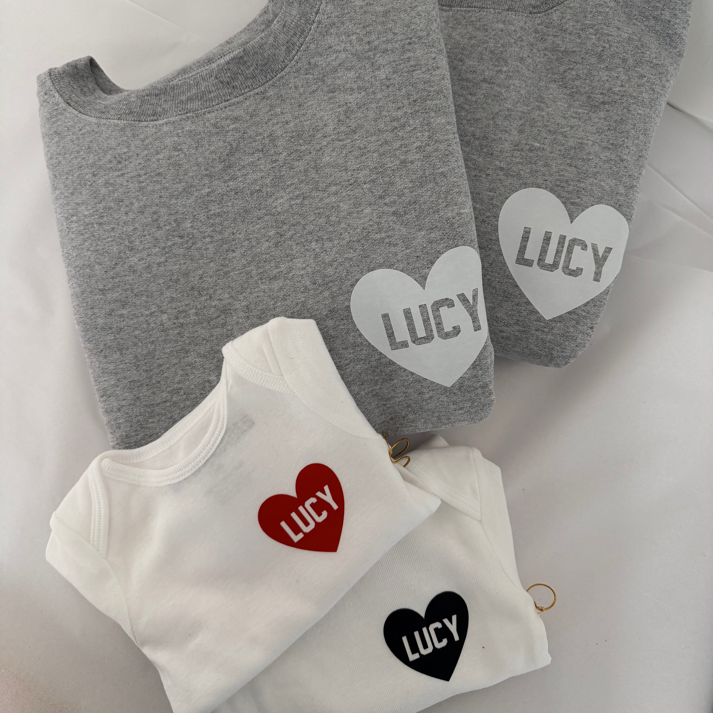 HEART U MOST ♡ grey sweatshirt with white heart
