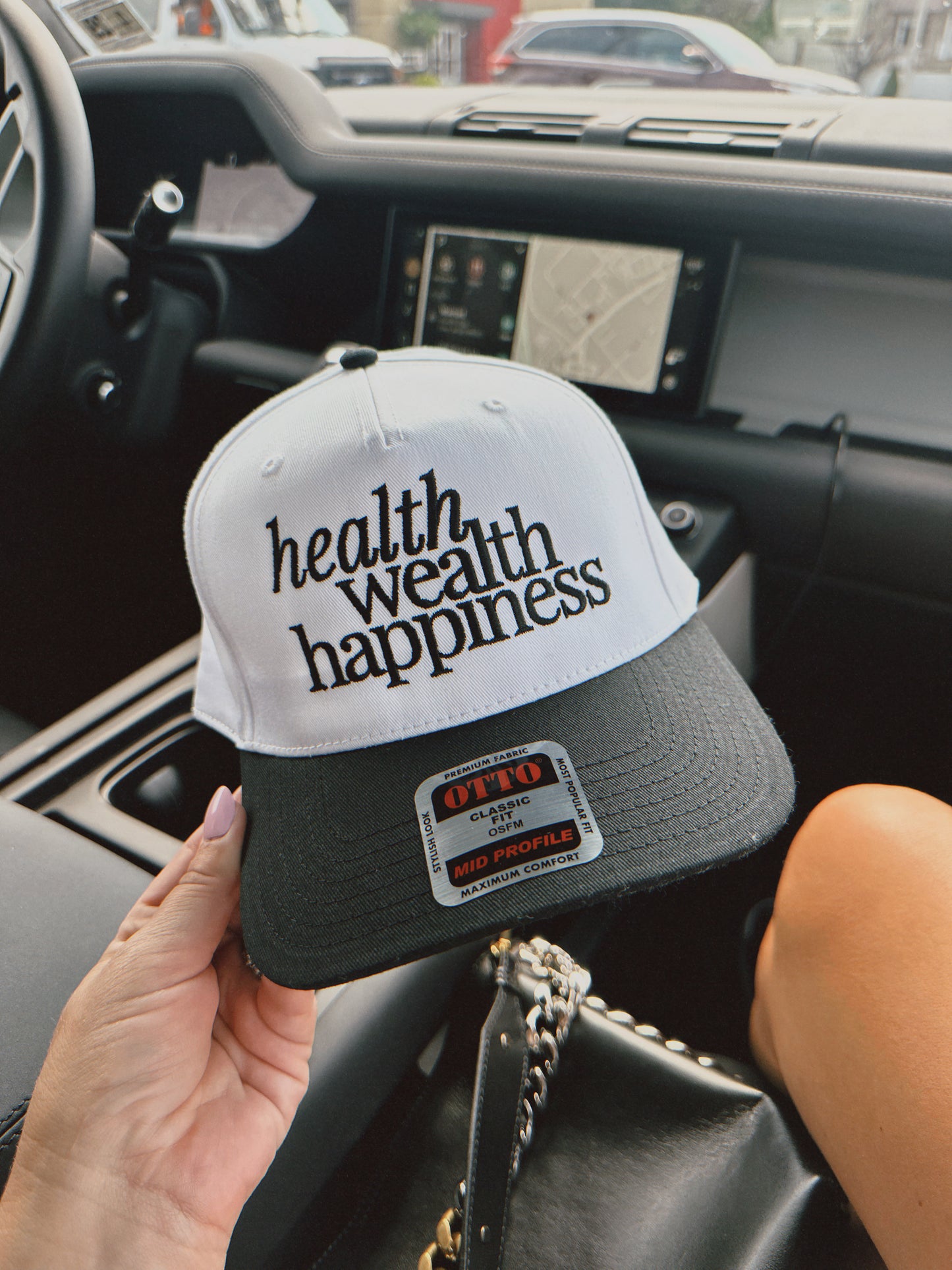 HEALTH WEALTH HAPPINESS ♡ embroidered classic hat