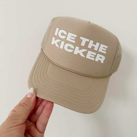 ICE THE KICKER ♡ printed trucker hat