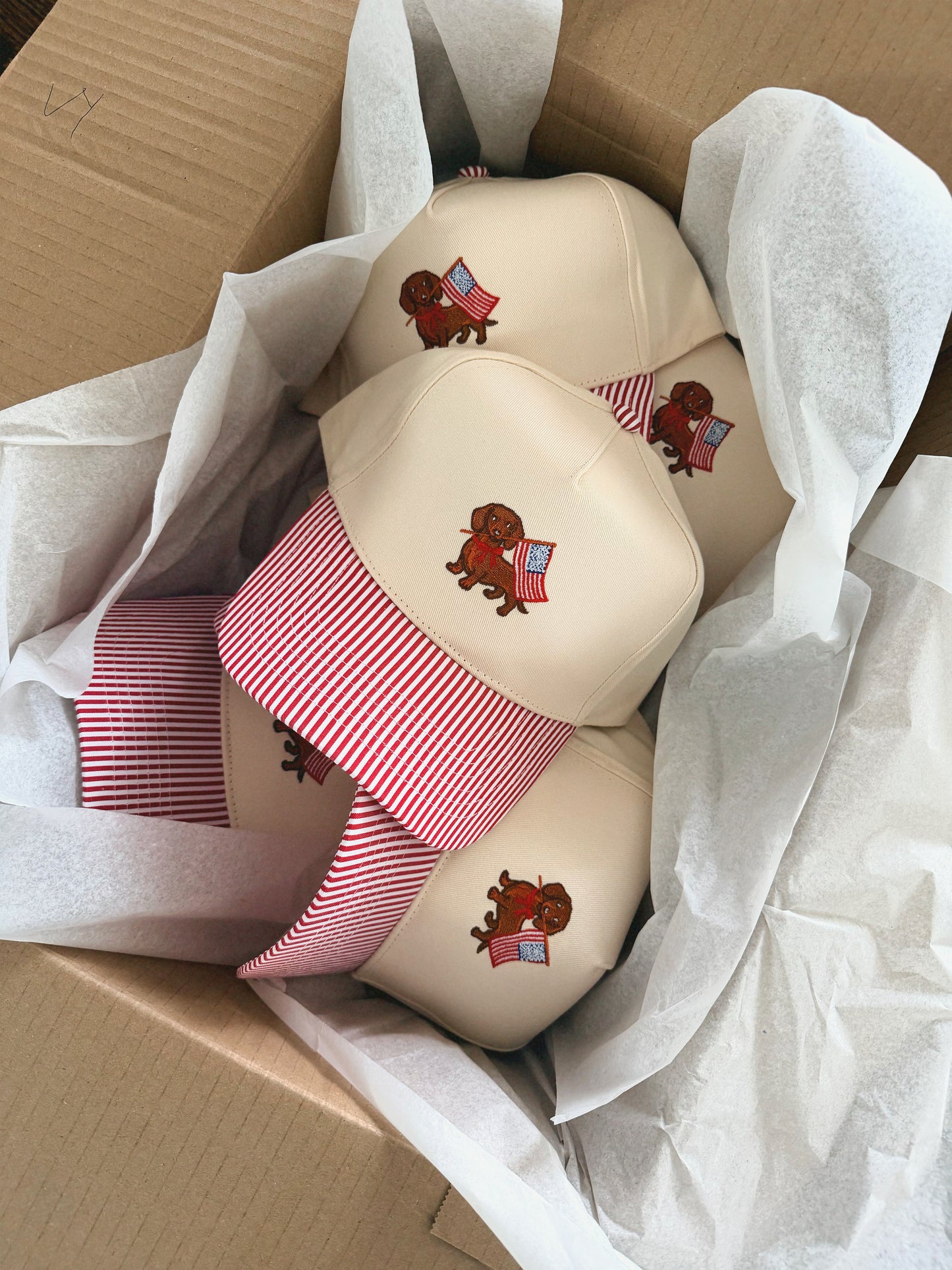 USA DACHSHUND ♡ embroidered patriotic hat
