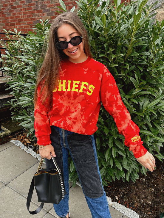 GO TEAM ♡ tie-dye sweatshirt - optional personalized cuff