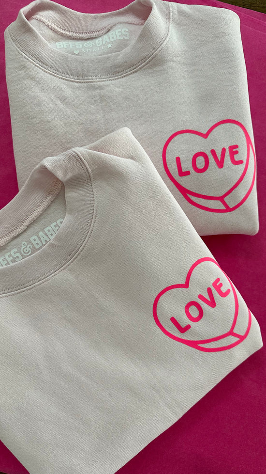LUV LETTERS ♡ personalizable pink adult sweatshirt