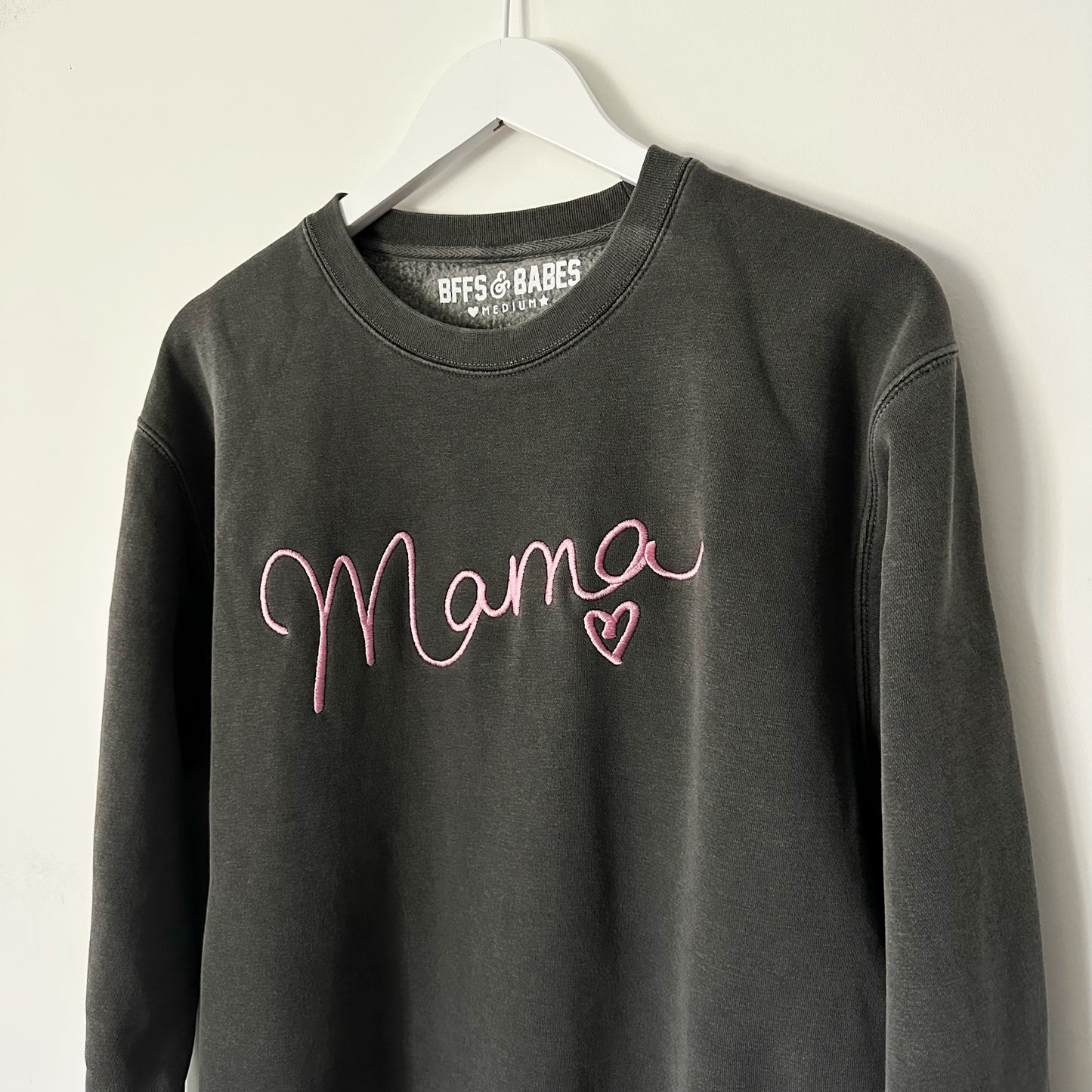 Load image into Gallery viewer, ULTRA MAMA ♡ slate embroidered mama sweatshirt
