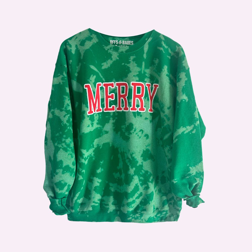 MERRY ♡ adult tie-dye sweatshirt with merry print