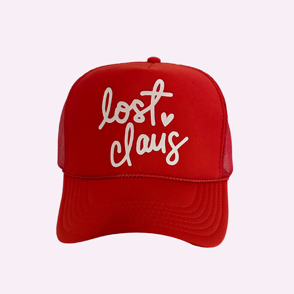 LOST CLAUS ♡ printed trucker hat