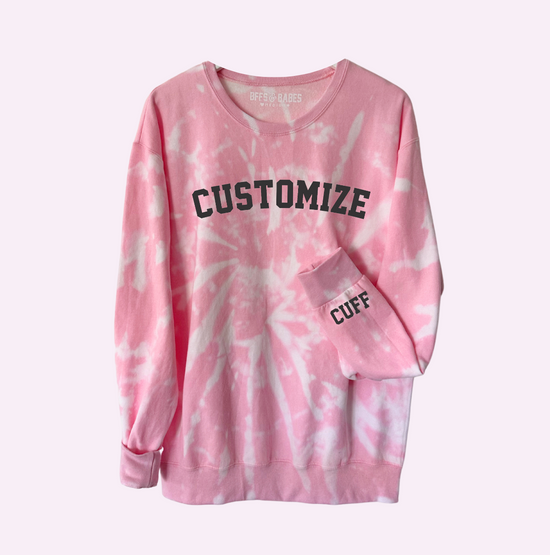 GO TEAM ♡ personalizable pink tie-dye sweatshirt
