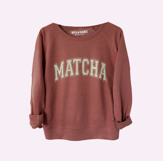 MATCHA ♡ printed raglan sweatshirt