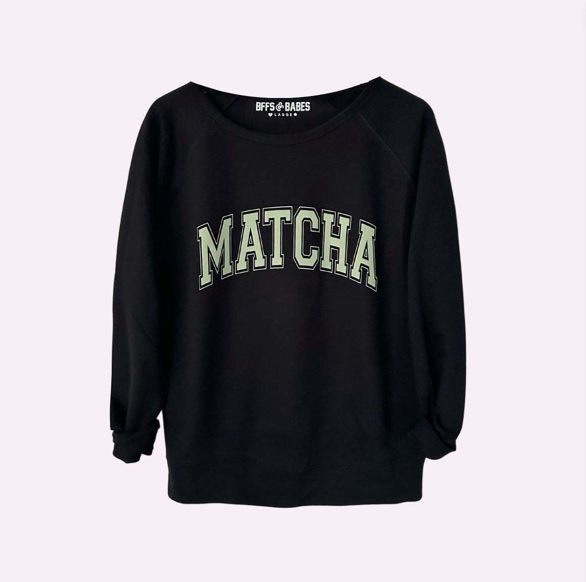 Load image into Gallery viewer, MATCHA ♡ printed raglan sweatshirt
