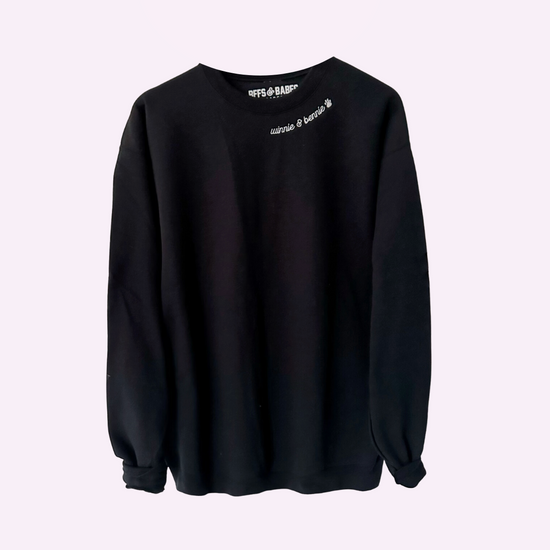 PAW STITCH ♡ black custom embroidered sweatshirt with paw print