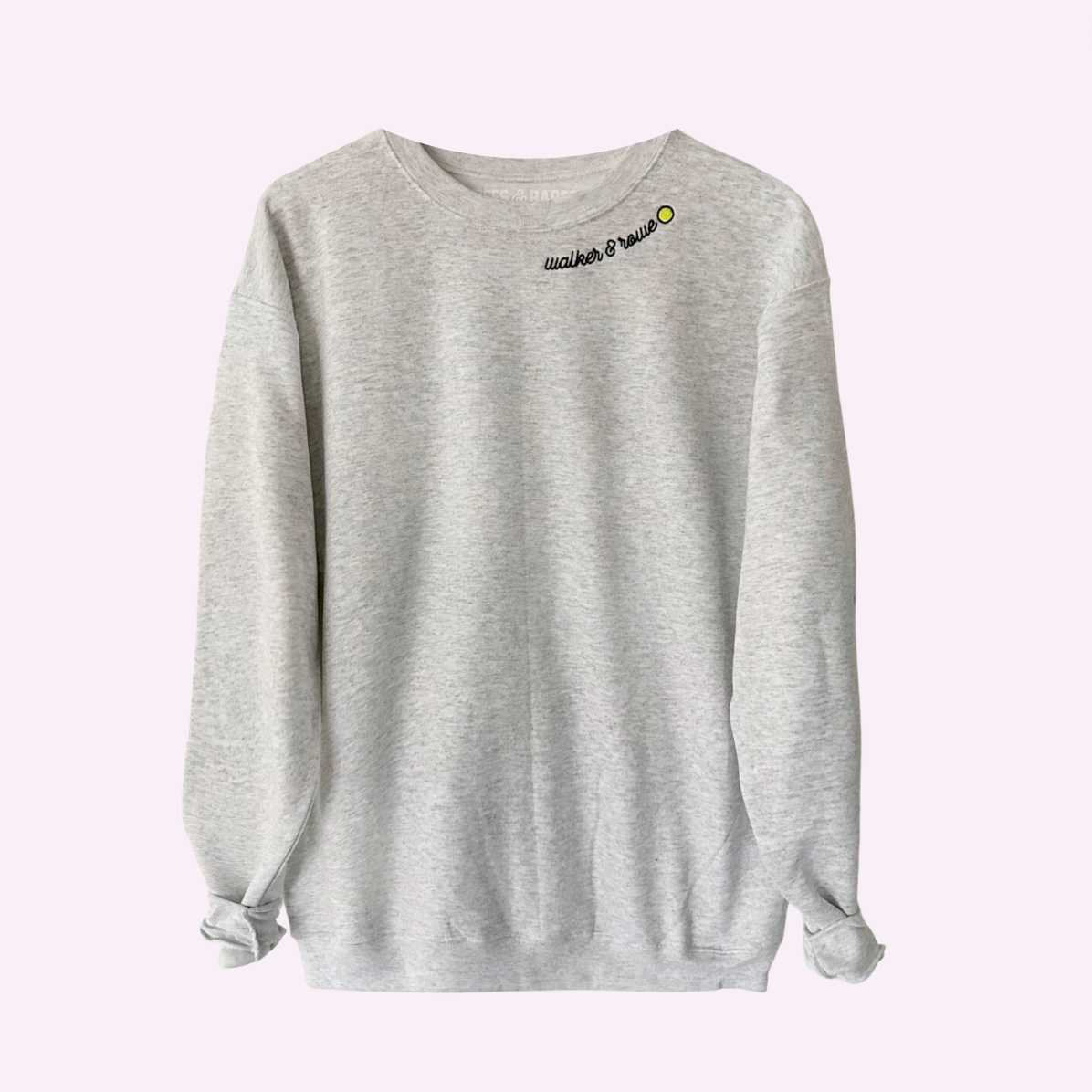 PICKLEBALL STITCH ♡ custom embroidered sweatshirt in gray