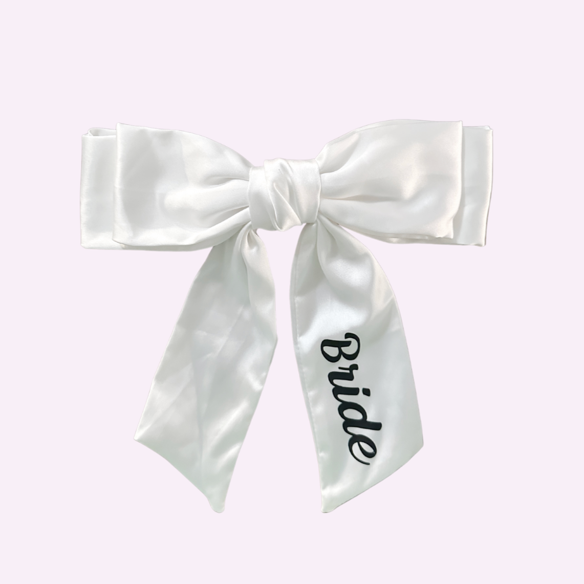 SATIN BOW ♡ white personalizable clip in bow