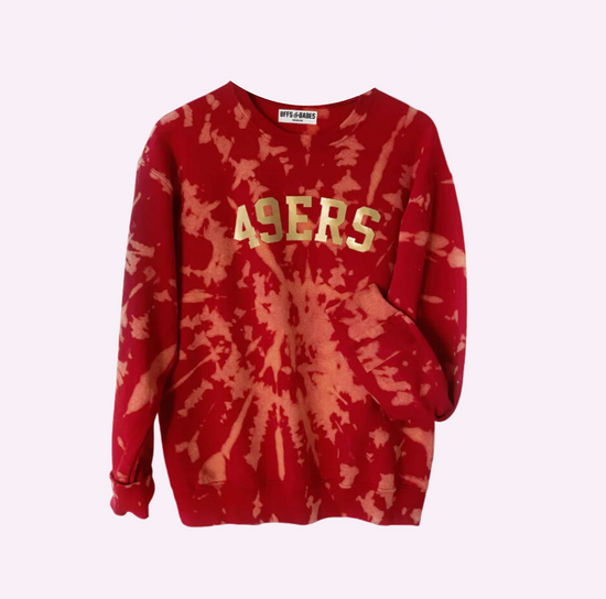 Load image into Gallery viewer, GAME DAY RED/GOLD ♡ fully personalizable tie-dye sweatshirt
