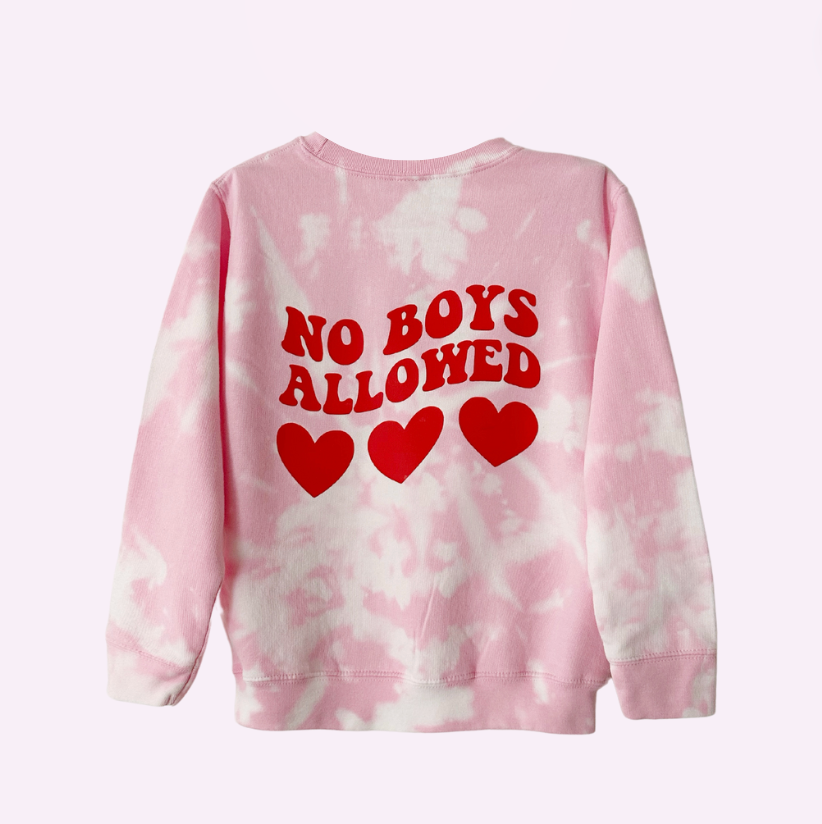Load image into Gallery viewer, NO BOYS ALLOWED ♡ pink tie-dye sweatshirt
