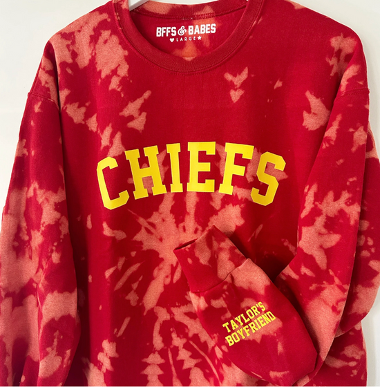 GAME DAY RED/YELLOW ♡ fully personalizable tie-dye sweatshirt