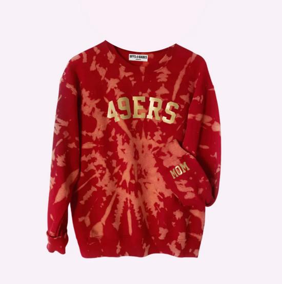 GAME DAY RED/GOLD ♡ fully personalizable tie-dye sweatshirt