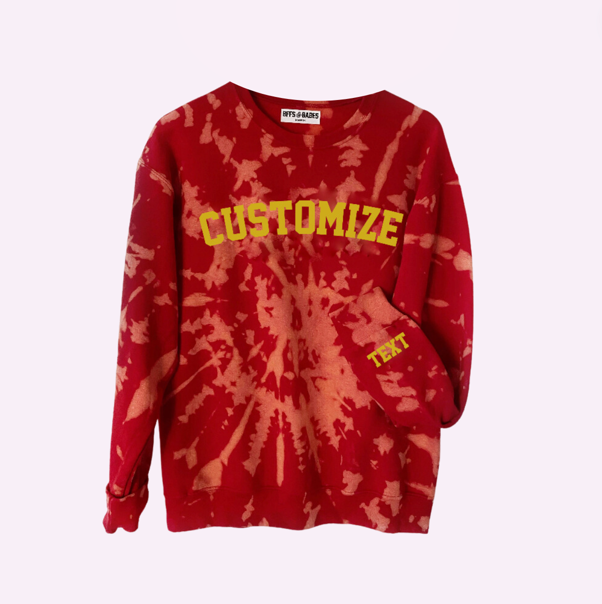 Load image into Gallery viewer, GAME DAY RED/GOLD ♡ fully personalizable tie-dye sweatshirt
