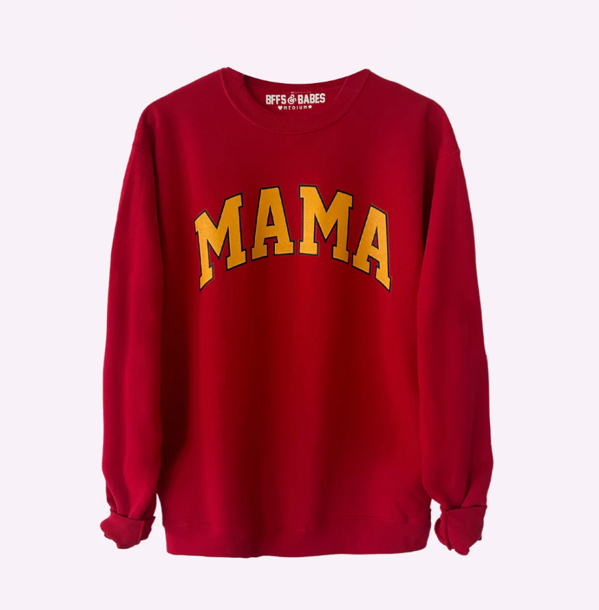 COLLEGIATE MAMA ♡ beige printed mama sweatshirt