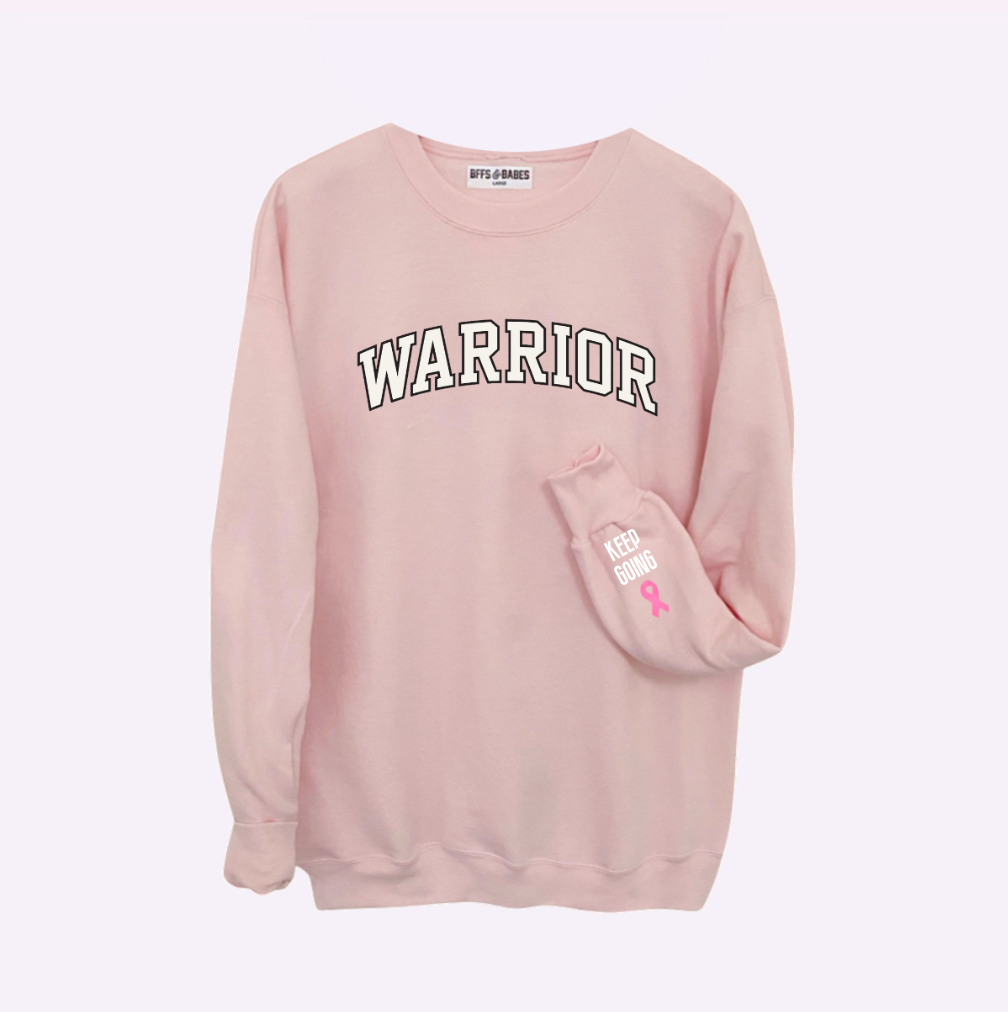 WARRIOR ♡ personalizable ribbon on the cuff sweatshirt