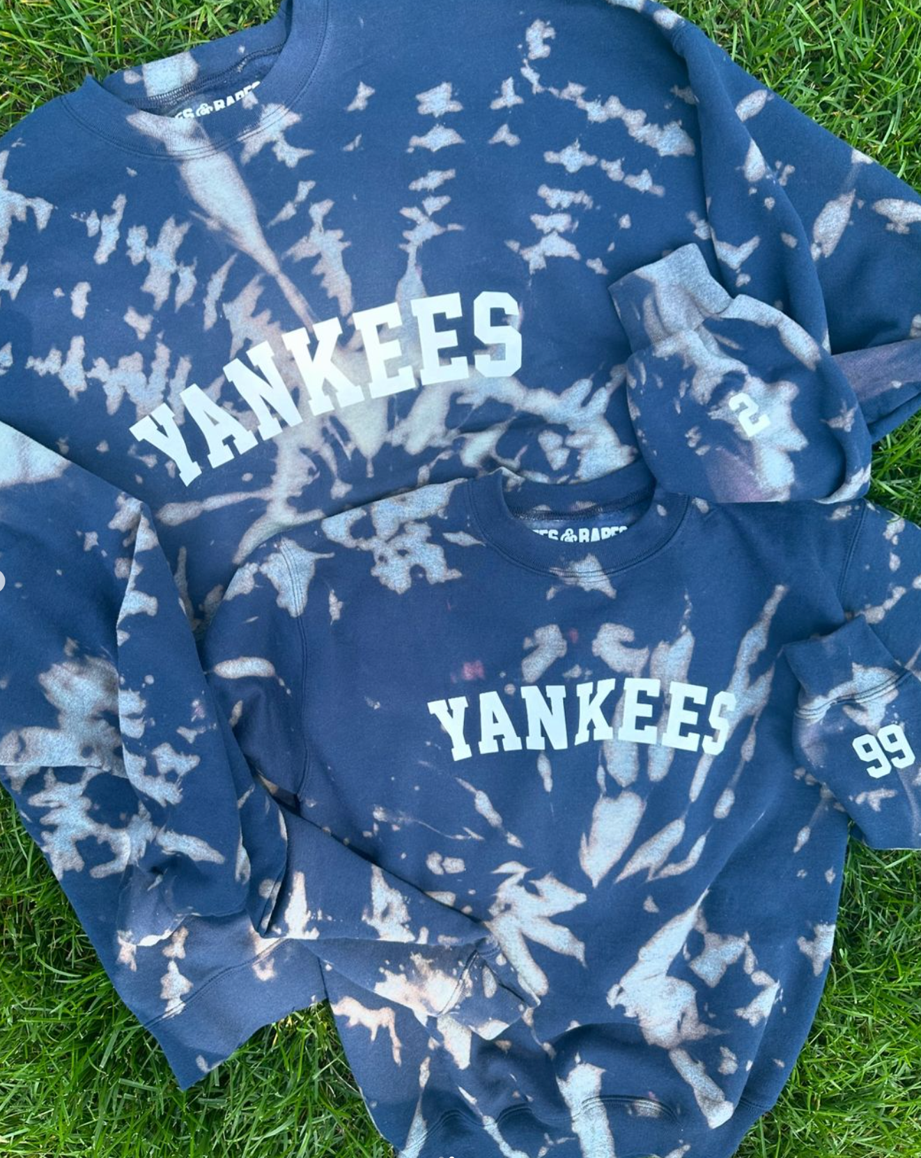 GO TEAM ♡ personalizable navy tie-dye sweatshirt