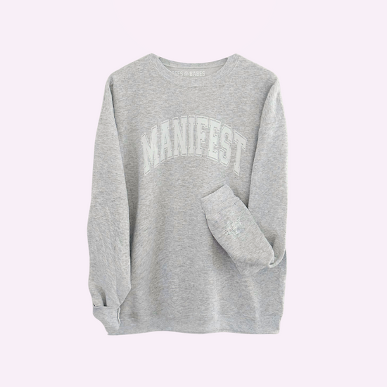 MANIFEST ♡ Jenna Crandall Collab gray sweatshirt