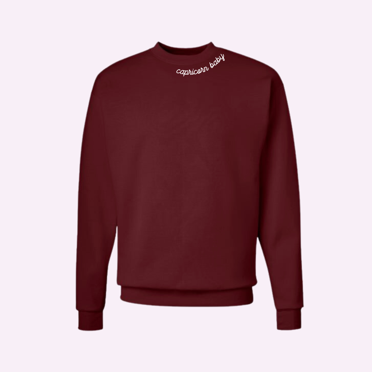 BURGUNDY WITH CUSTOM STITCH ♡ adult embroidered sweatshirt