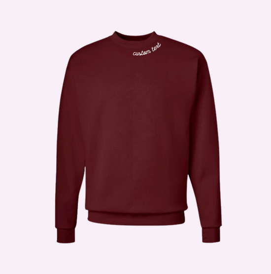 BURGUNDY WITH CUSTOM STITCH ♡ adult embroidered sweatshirt