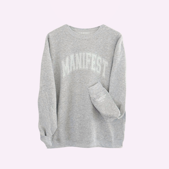 MANIFEST ♡ Jenna Crandall Collab gray sweatshirt