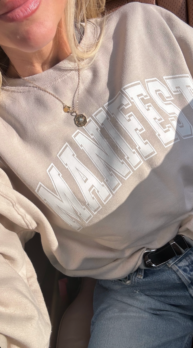 MANIFEST ♡ Jenna Crandall Collab beige sweatshirt