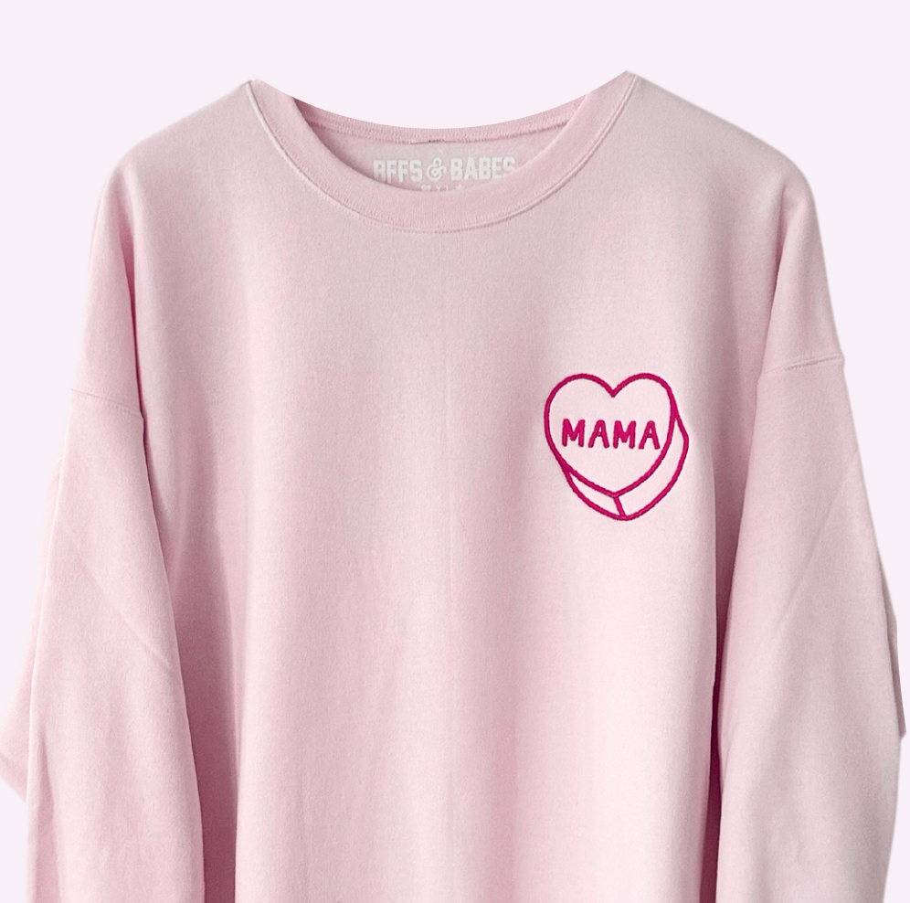 LUV LETTERS STITCH ♡ mama heart sweatshirt