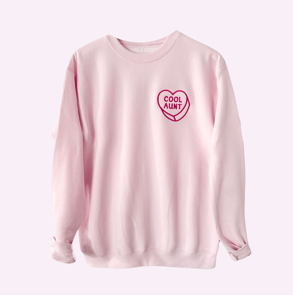 LUV LETTERS STITCH ♡ cool aunt heart sweatshirt