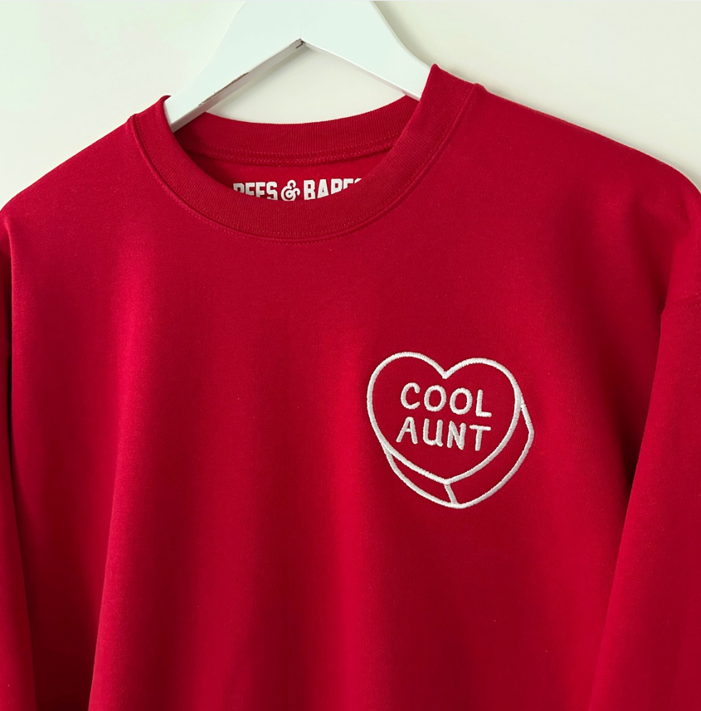 LUV LETTERS STITCH ♡ cool aunt heart sweatshirt