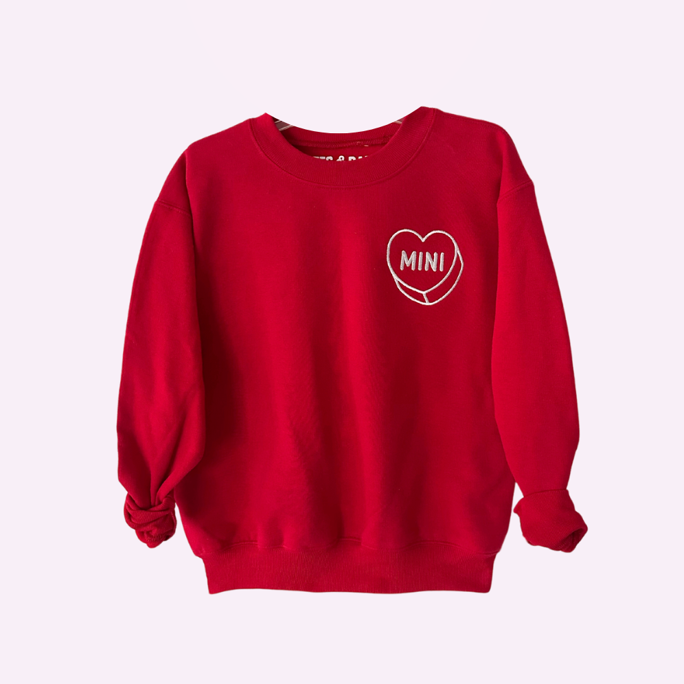 LUV LETTERS STITCH ♡ mini heart sweatshirt