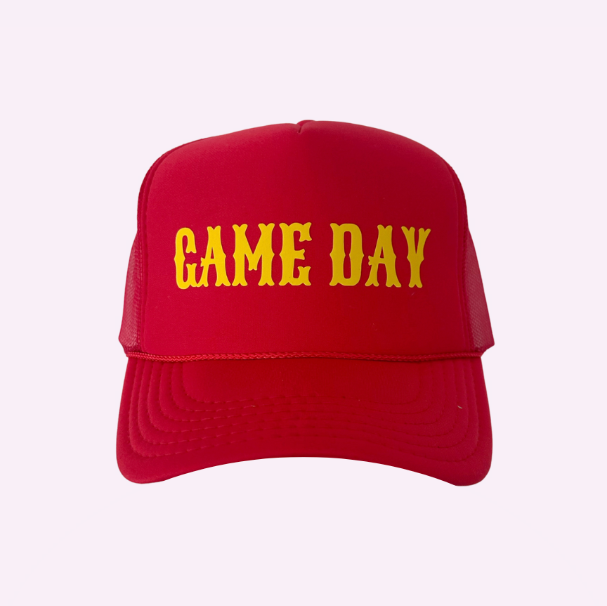 GAME DAY ♡ printed trucker hat