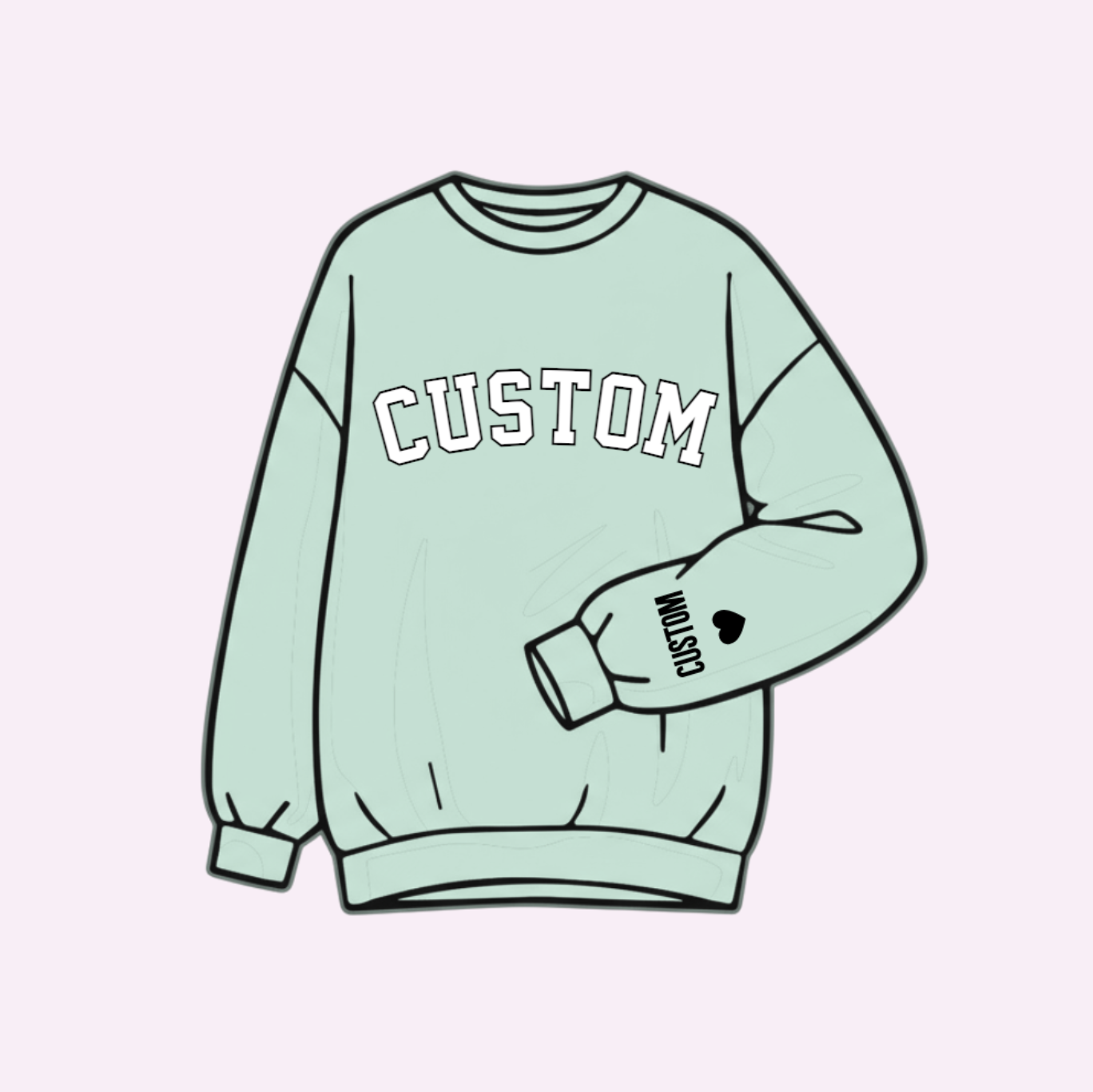 LOVE ON THE CUFF ♡ build your own varsity sweatshirt with personalized cuff