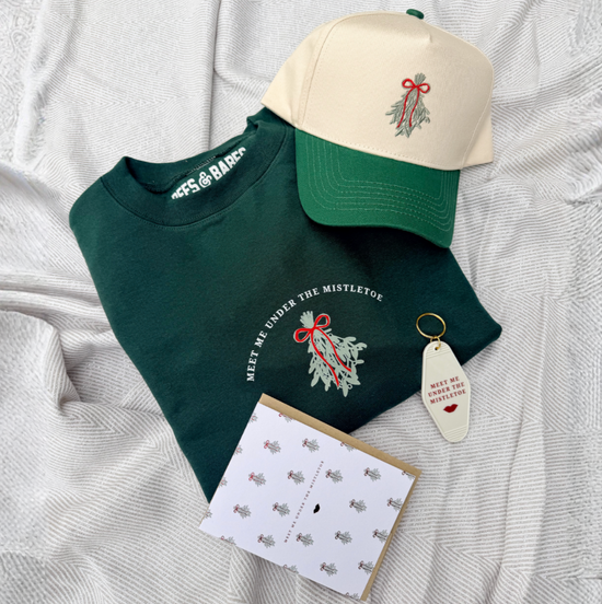 SIGNED MISTLETOE BUNDLE ♡ holiday junkie sweatshirt, hat, keychain & card bundle