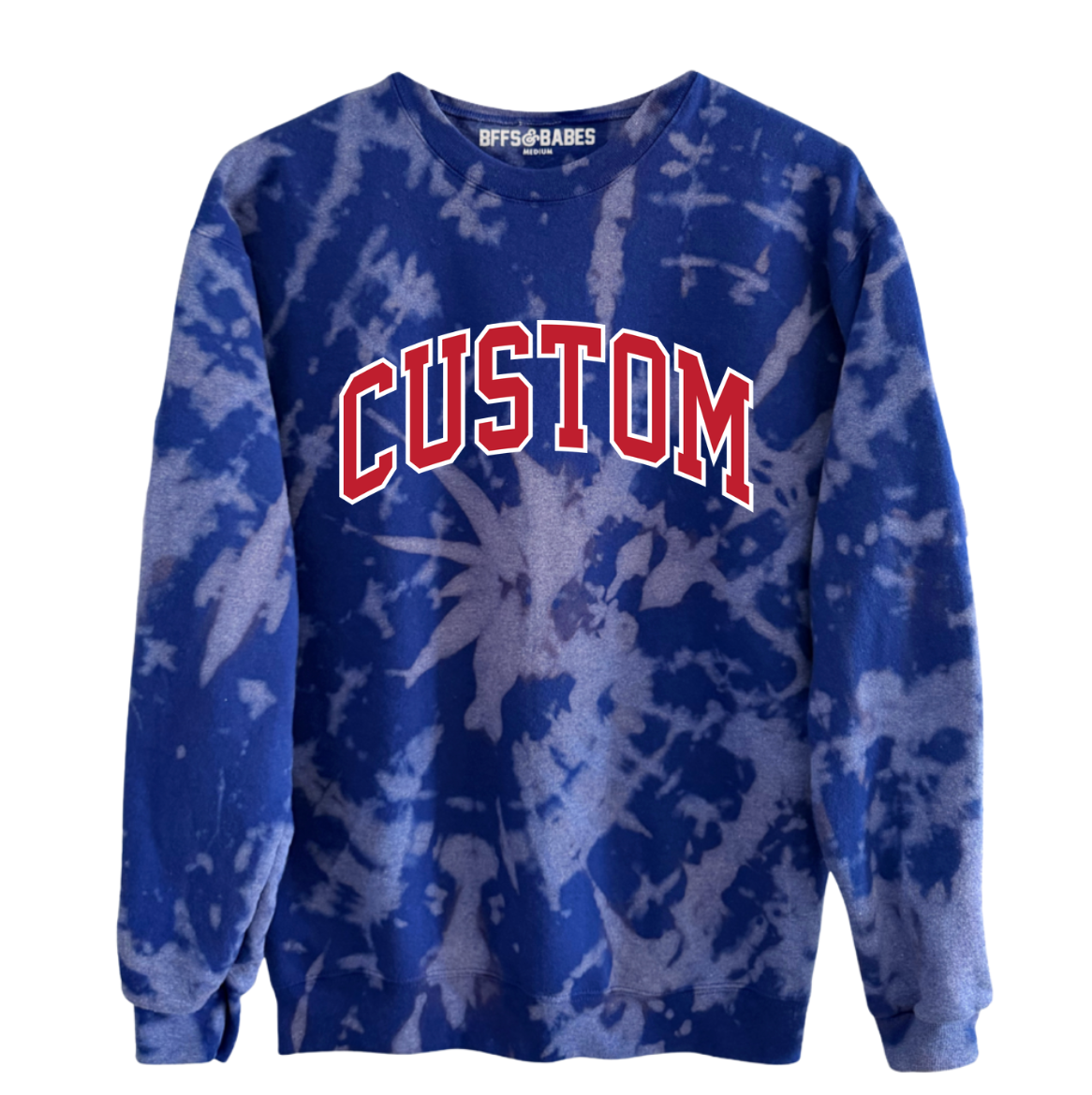 CUSTOM VARSITY SWEATSHIRT ♡ adult tie-dye varsity sweatshirt