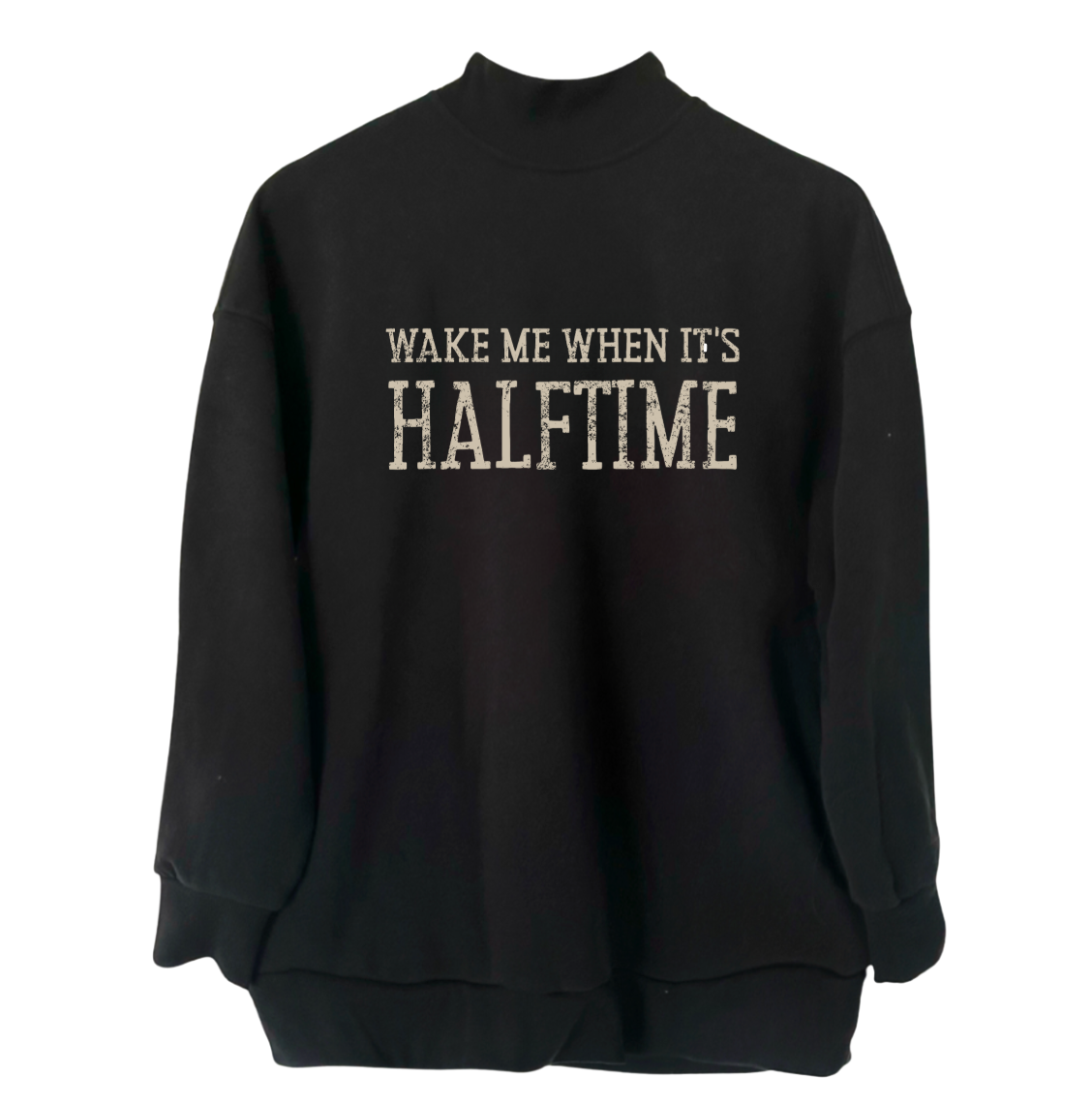 VINTAGE PRINT ♡ black mock neck sweatshirt