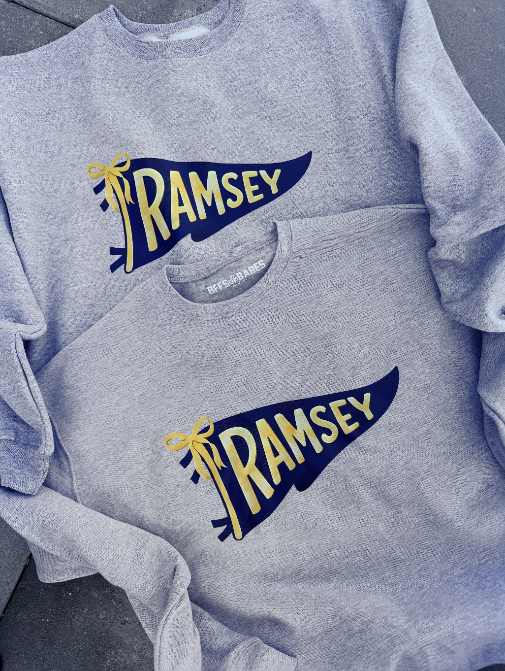 RAMSEY ♡ adult & kids & toddler pennant flag sweatshirt