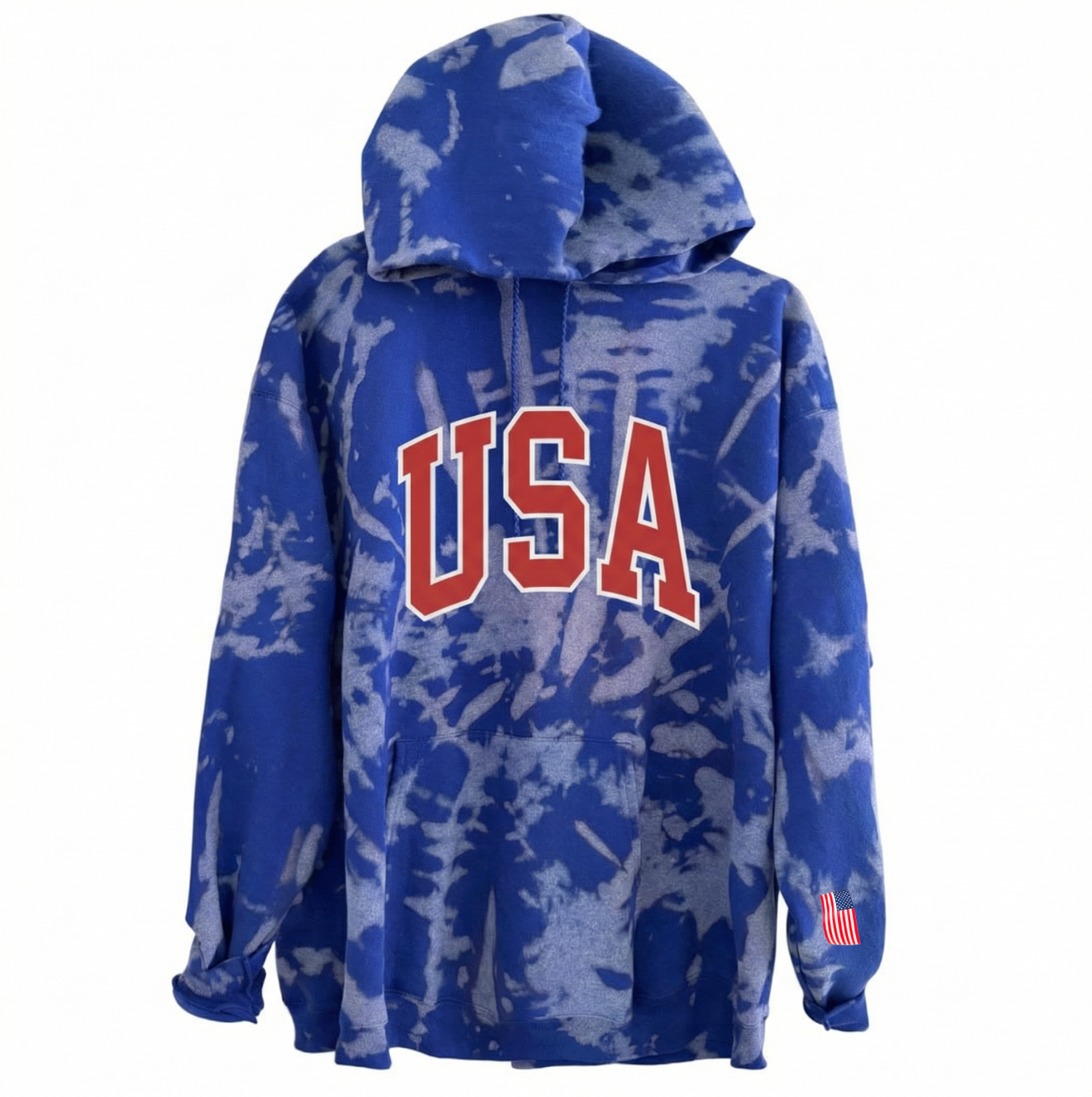USA HOODIE ♡ tie-dye varsity hooded sweatshirt