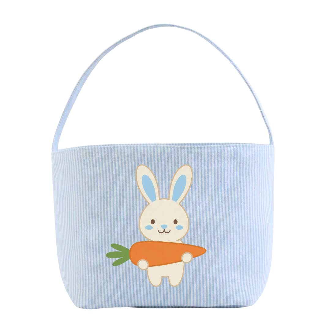 PERSONALIZED CARROT BASKET ♡ seersucker personalized easter basket