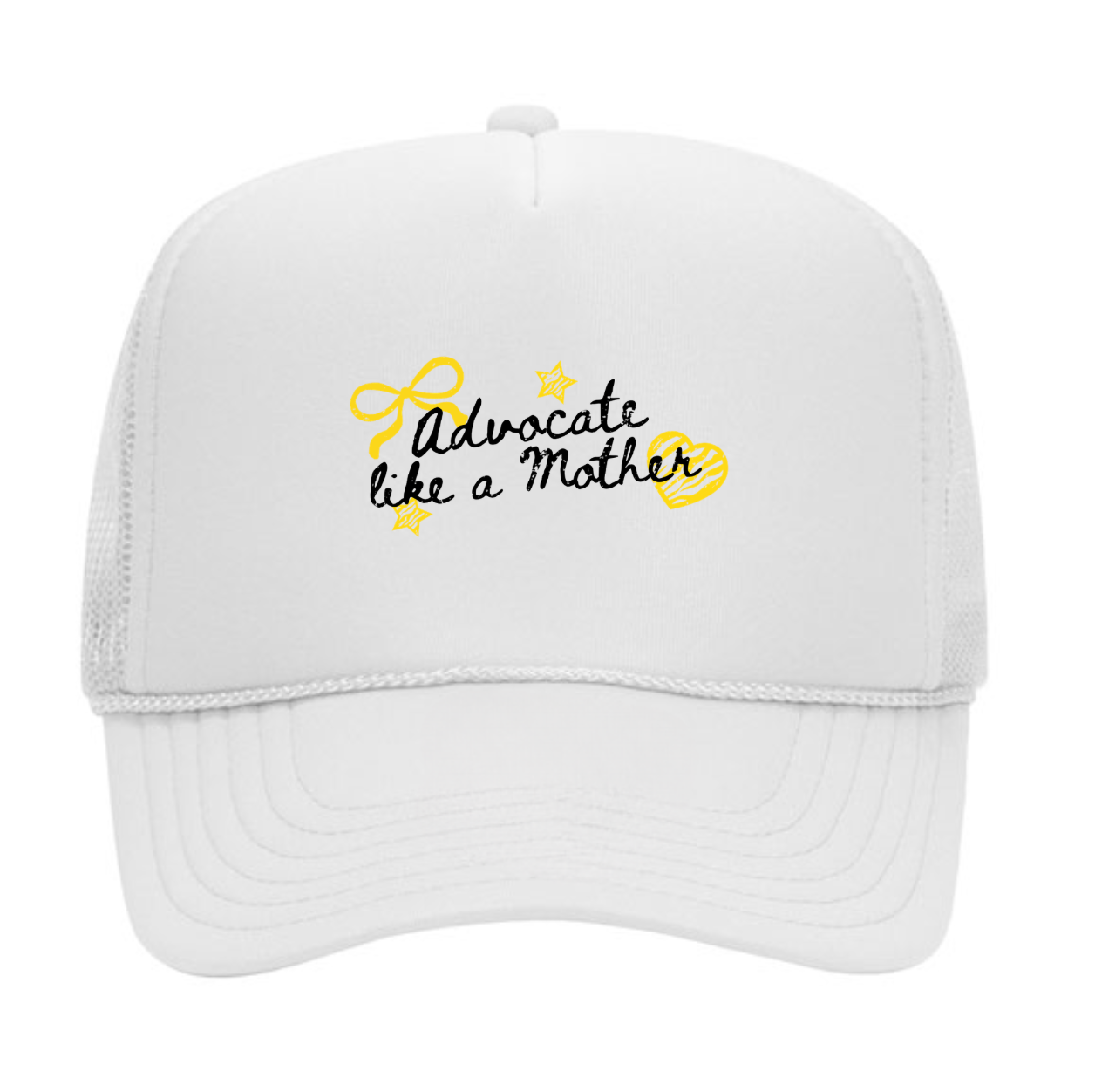 ADVOCATE LIKE A MOTHER ♡ printed trucker hat