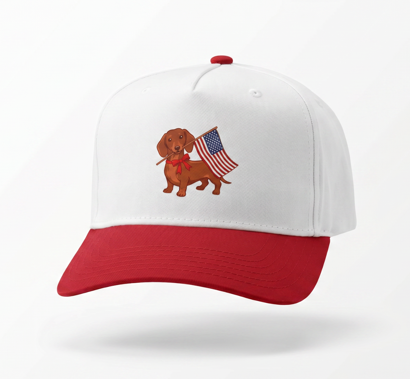 USA DACHSHUND ♡ printed patriotic hat