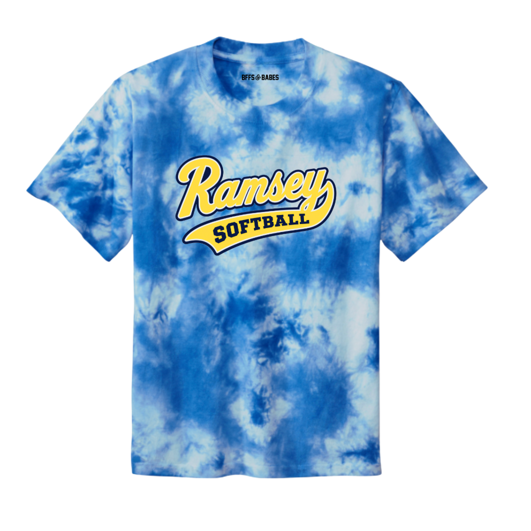 RAMSEY SOFTBALL ♡  kids tie-dye short sleeve t-shirt