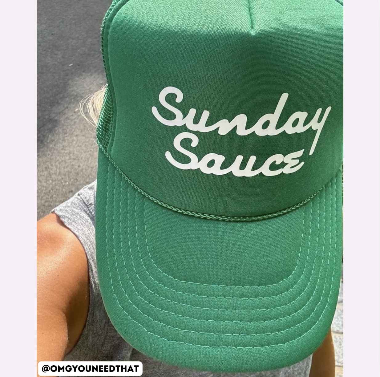 SUNDAY SAUCE ♡ printed trucker hat