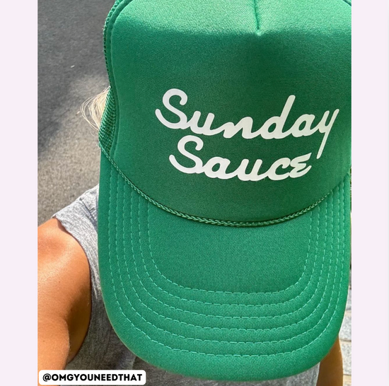 SUNDAY SAUCE ♡ printed trucker hat