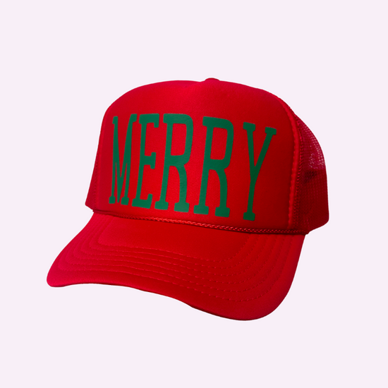 MERRY ♡ printed trucker hat