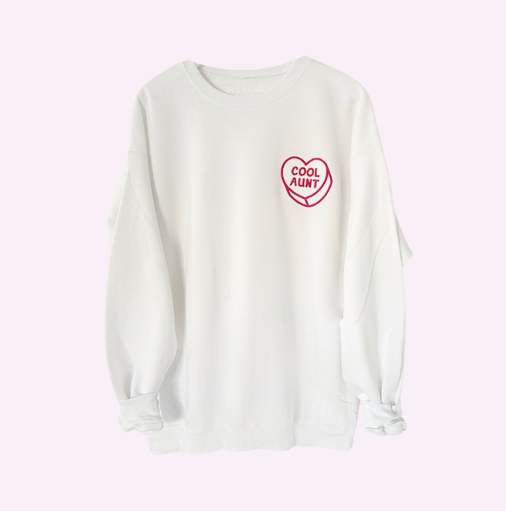 LUV LETTERS STITCH ♡ cool aunt heart sweatshirt