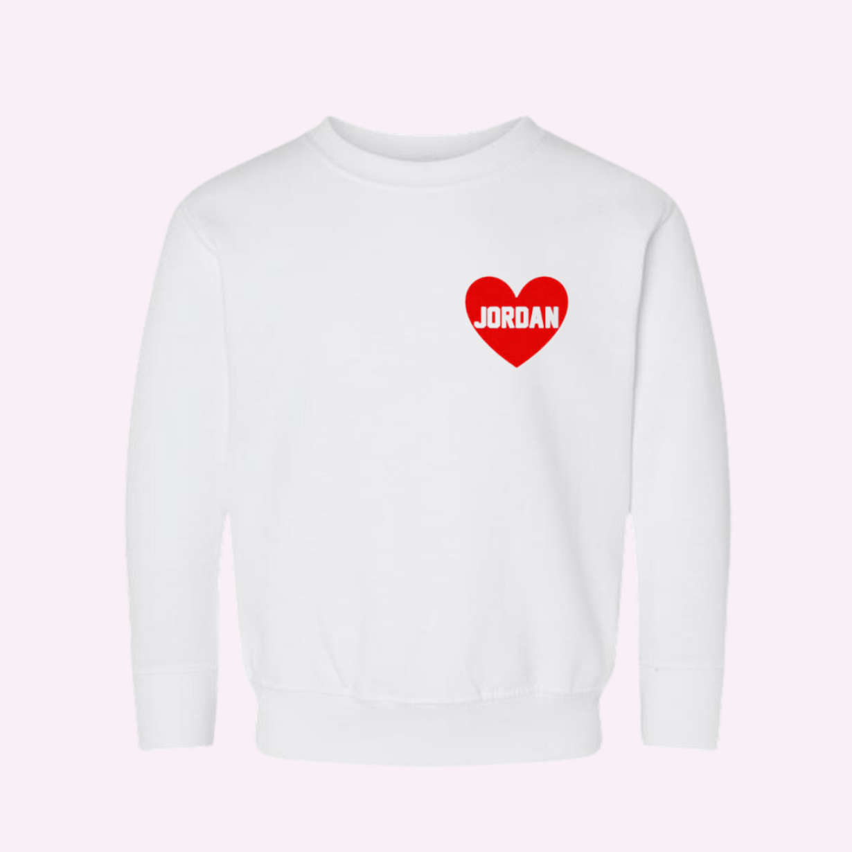 HEART U MOST ♡ white baby & kids sweatshirt with red heart