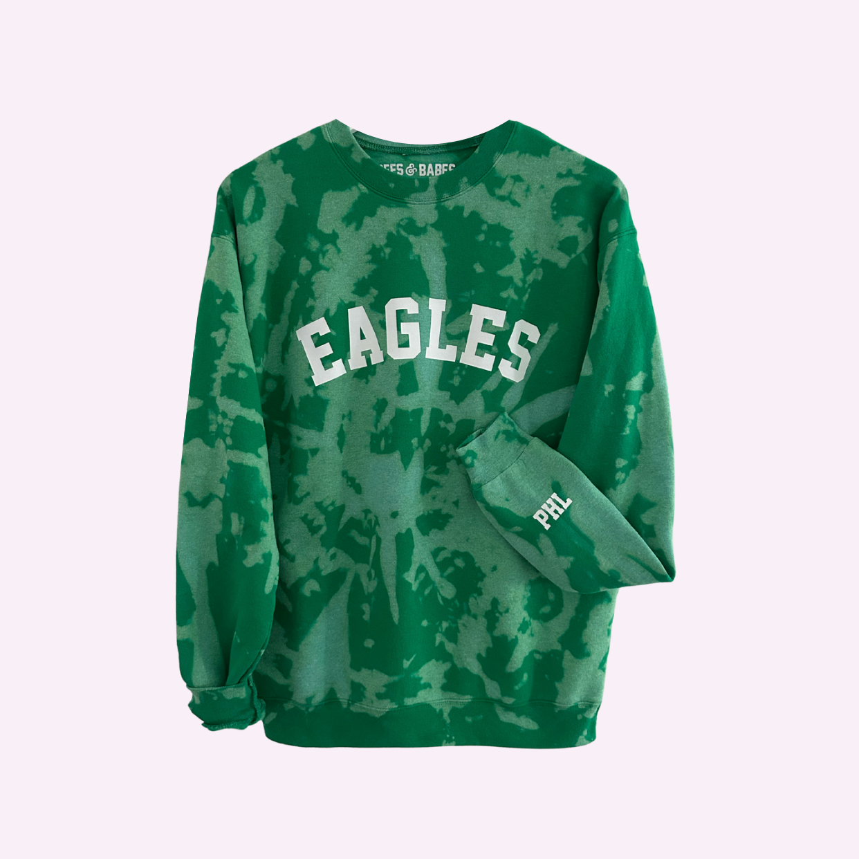 GO TEAM ♡ personalizable green tie-dye sweatshirt